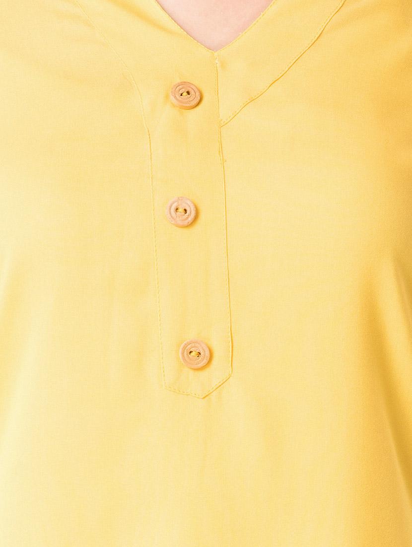 Buttermilk A-line solid kurti - 15502228 - Zoom Image - 4