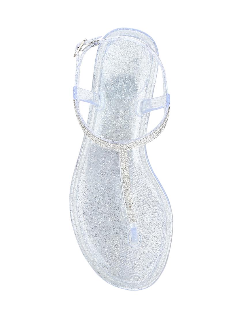 white t-strap sandals - 15502437 - Zoom Image - 4