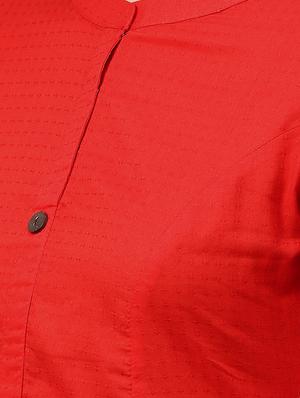 Candy red a-line kurta - 15502487 - Standard Image - 4