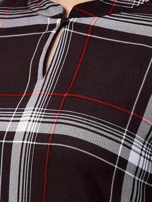 checkered straight kurta - 15502551 - Standard Image - 4