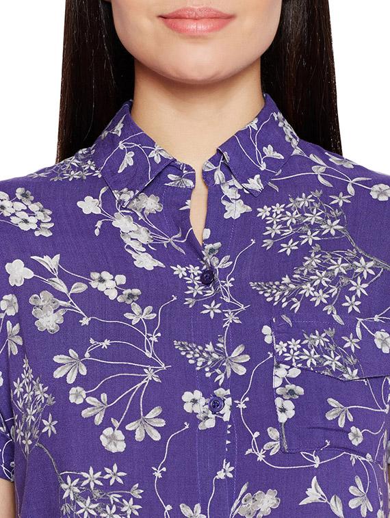tie front hem printed shirt - 15502690 - Zoom Image - 4