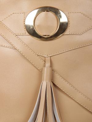 beige leatherette (pu) regular sling bag - 15503433 - Standard Image - 4