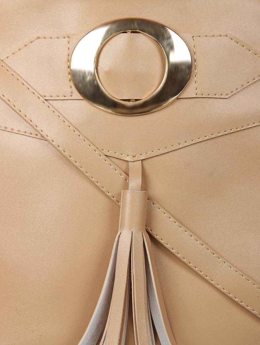 beige leatherette (pu) regular sling bag - 15503433 - Zoom Image - 4