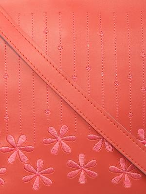 red leatherette (pu) regular sling bag - 15503440 - Standard Image - 4