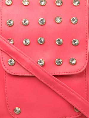pink leatherette (pu) regular sling bag - 15503442 - Standard Image - 4