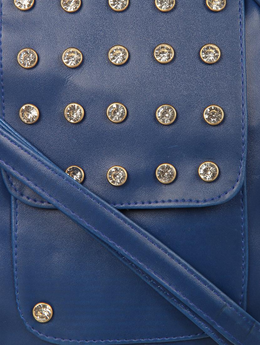 blue leatherette (pu) regular sling bag - 15503443 - Zoom Image - 4