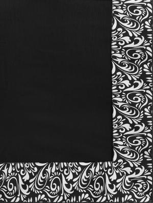 printed lace border black saree with blouse - 15503722 - Standard Image - 4