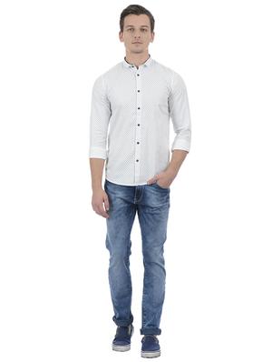 white cotton blend casual shirt - 15503902 - Standard Image - 4