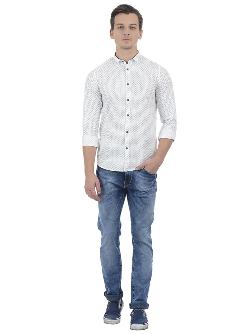 white cotton blend casual shirt - 15503902 - Zoom Image - 4