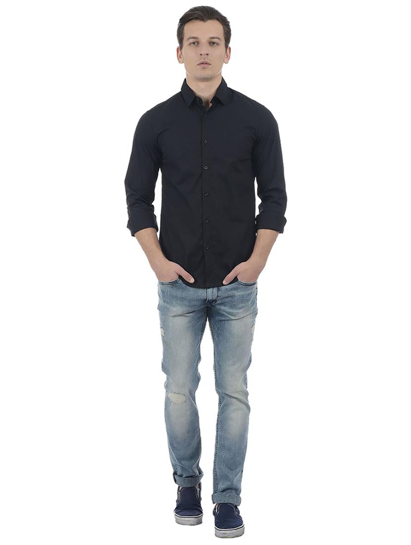 black cotton blend casual shirt - 15503912 - Zoom Image - 4