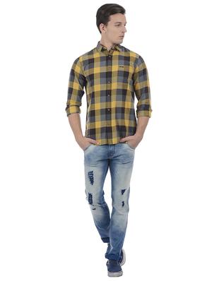 yellow cotton blend casual shirt - 15503938 - Standard Image - 4