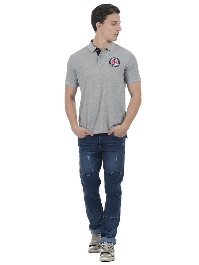 grey cotton blend polo t-shirt - 15504448 - Zoom Image - 4