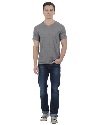 grey cotton blend all over print t-shirt - 15504461 - Standard Image - 4