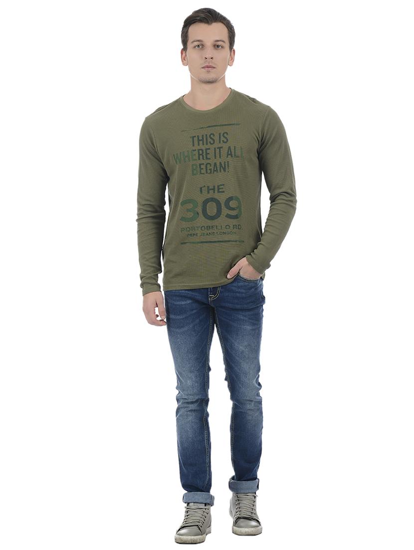 green cotton blend front print t-shirt - 15504487 - Zoom Image - 4