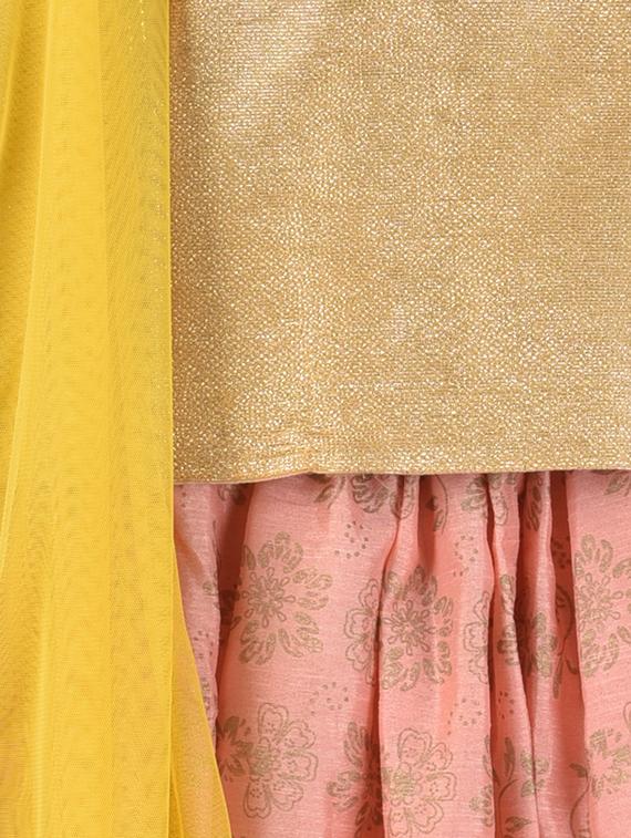 pink silk blend lehnga choli - 15504775 - Zoom Image - 4