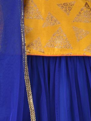 yellow net lehnga choli - 15504786 - Standard Image - 4