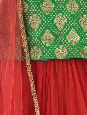 green net lehnga choli - 15504788 - Standard Image - 4