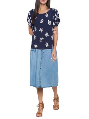 self tie waist button detail skirt - 15504909 - Standard Image - 4