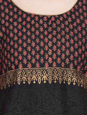 Block print Sraight kurta - 15505237 - Standard Image - 4
