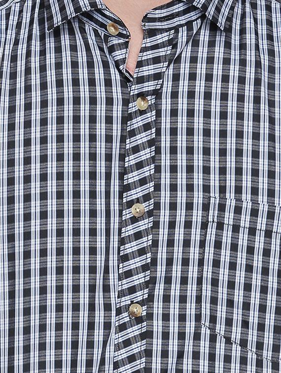black cotton blend casual shirt - 15505405 - Zoom Image - 4