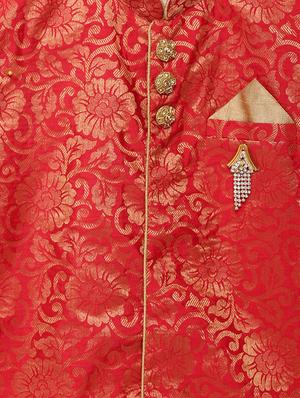 red cotton blend kurta set - 15505458 - Standard Image - 4