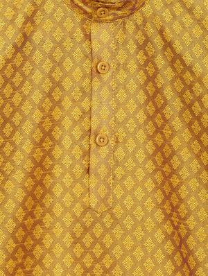 yellow cotton blend kurta set - 15505466 - Standard Image - 4