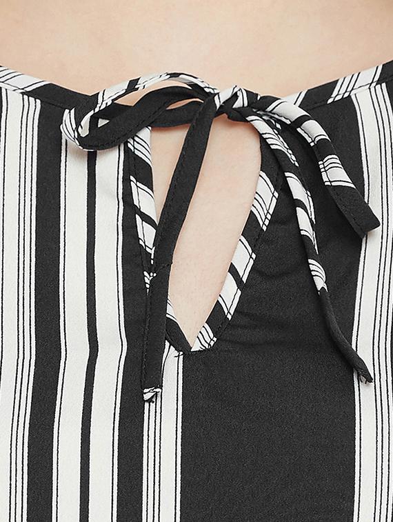 tie-up neck striped high low top - 15505854 - Zoom Image - 4
