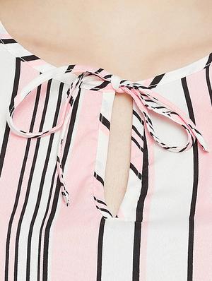 tie-up neck striped high low top - 15505855 - Standard Image - 4