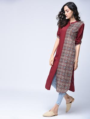 Printed straight kurta - 15507346 - Standard Image - 4
