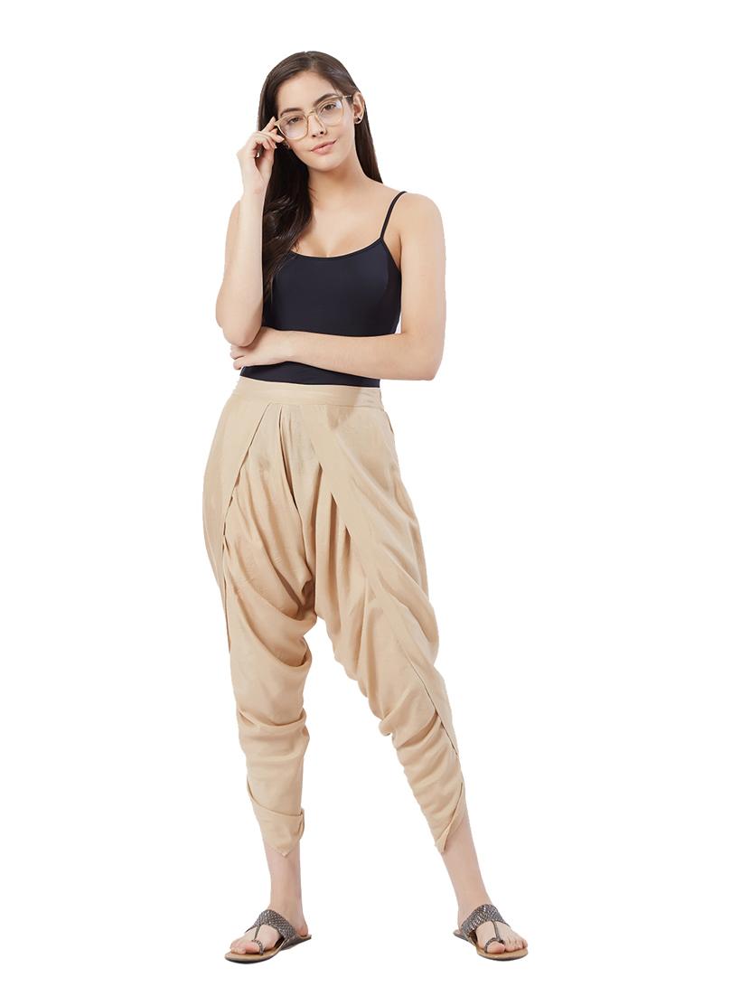 beige solid tulip pant - 15512035 - Zoom Image - 4