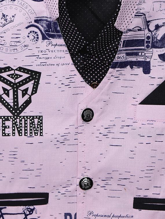 pink cotton shorts set with waistcoat - 15512054 - Zoom Image - 4