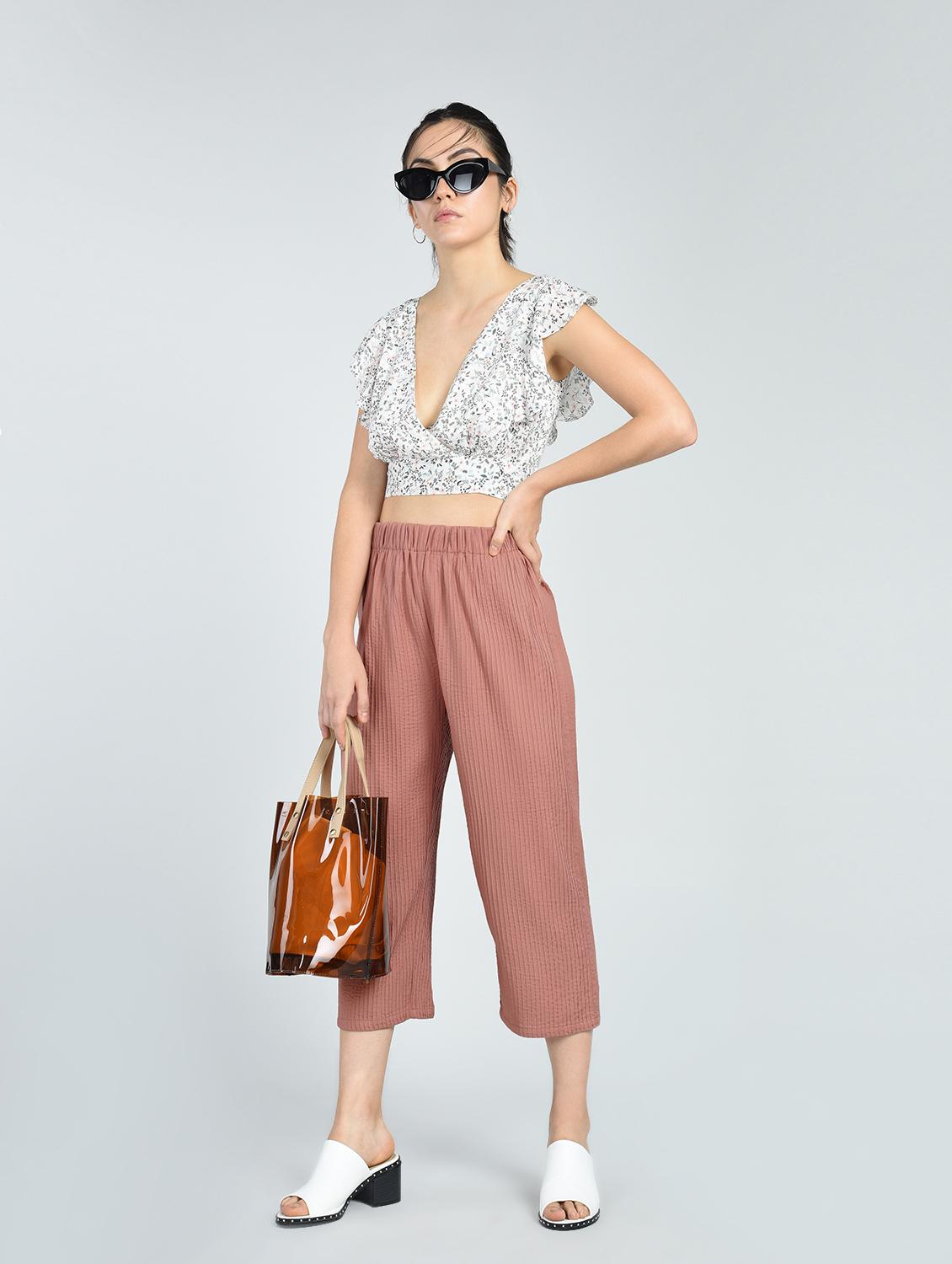 Pin tucks detail cropped trouser - 15512095 - Zoom Image - 4
