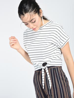 striped tie knot front top - 15512104 - Standard Image - 4