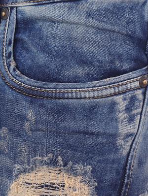 blue cotton ripped jeans - 15512364 - Standard Image - 4