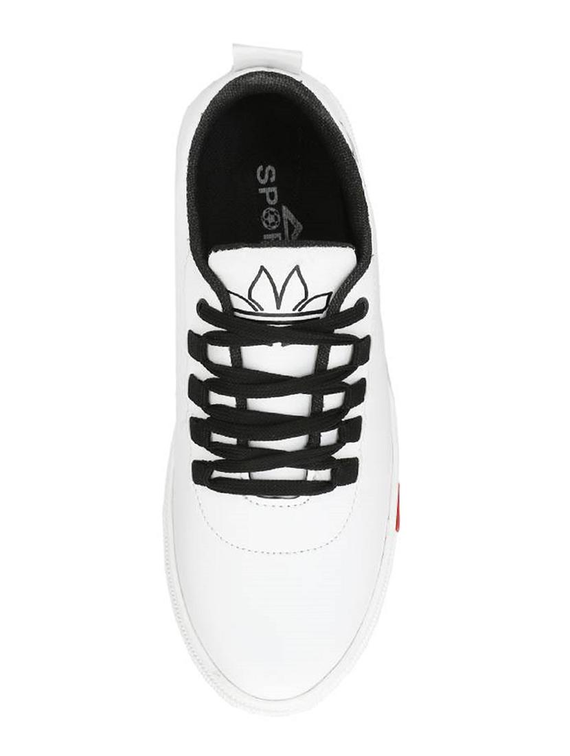 white leatherette lace up sneakers - 15513186 - Zoom Image - 4