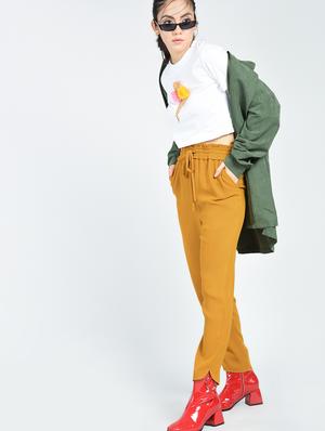 frill detail drawstring waist trouser - 15513446 - Standard Image - 4