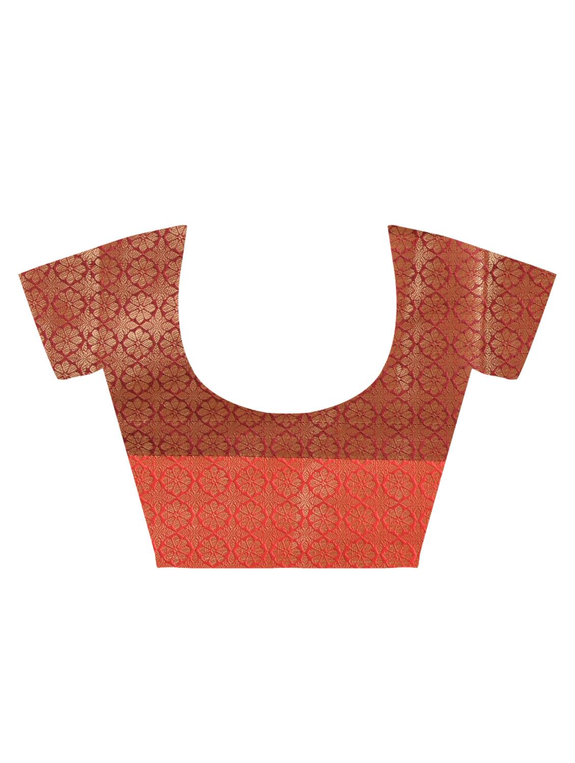 Zari motifs banarasi saree with blouse - 15513937 - Zoom Image - 4