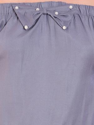 embellished bow pleated hem top - 15514874 - Standard Image - 4