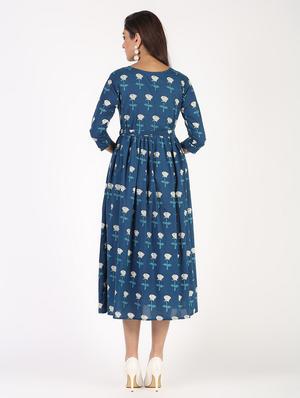 printed flared kurta - 15515235 - Standard Image - 4