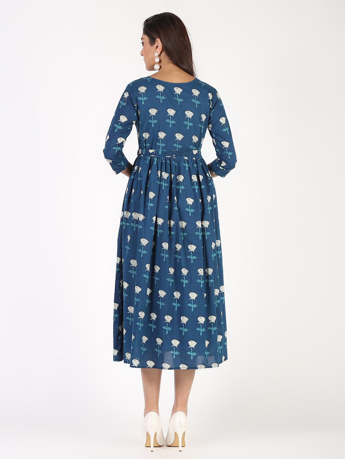 printed flared kurta - 15515235 - Zoom Image - 4