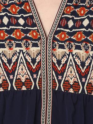 gather detailed printed yoke top - 15515775 - Standard Image - 4