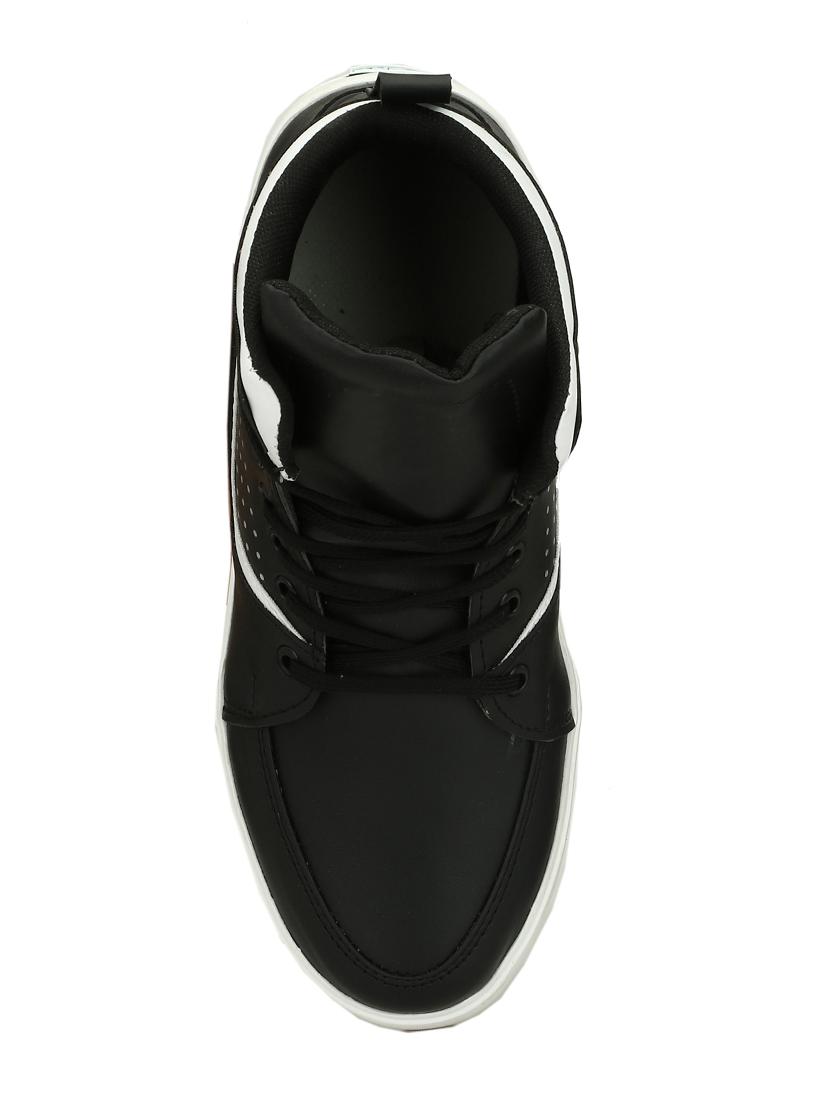 black leatherette lace up sneakers - 15515867 - Zoom Image - 4