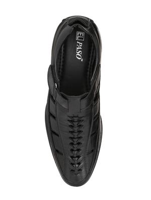 black leatherette slip on sandals - 15516012 - Standard Image - 4