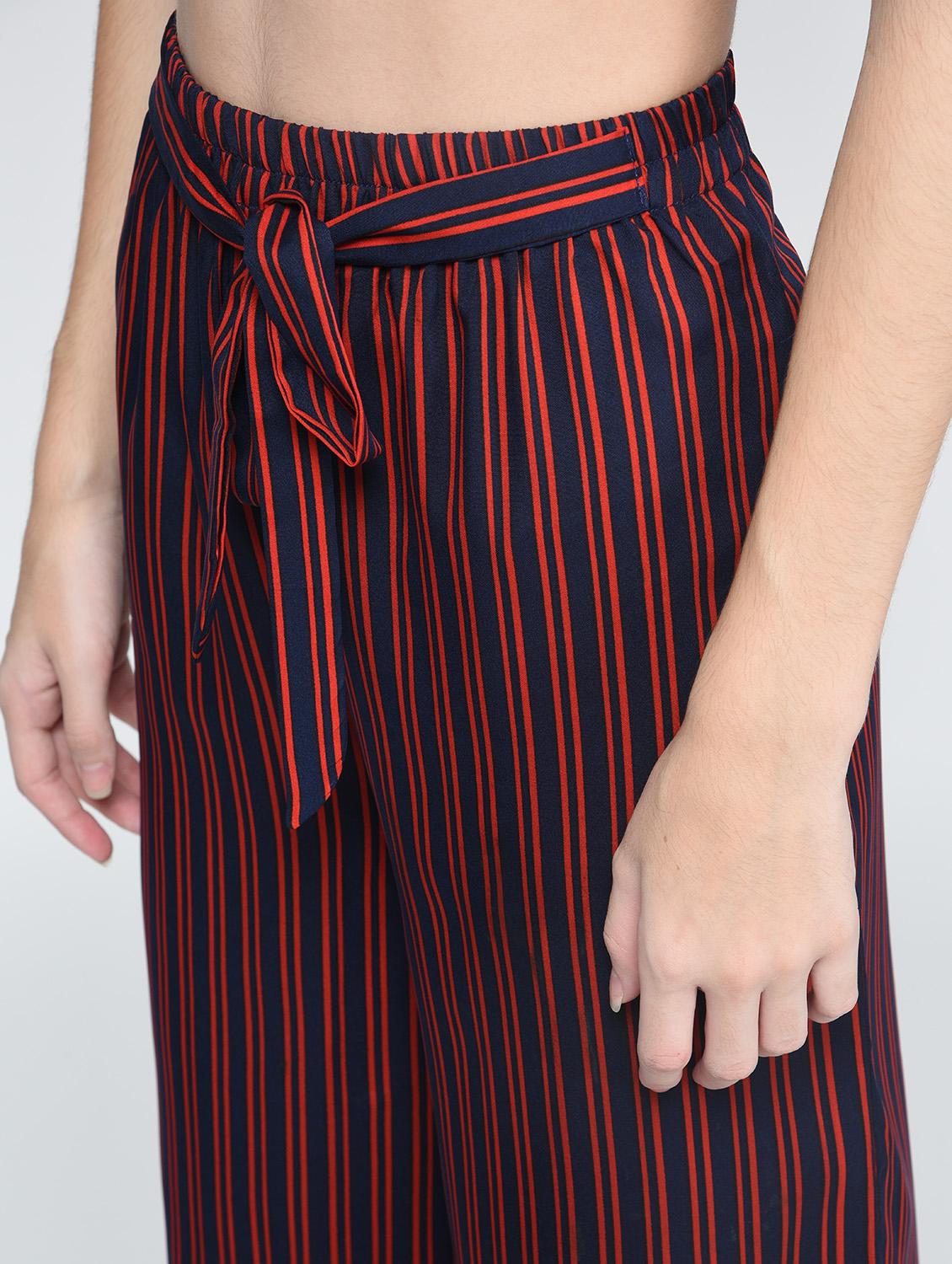 Stripes front tie knot straight palazzo - 15517322 - Zoom Image - 4