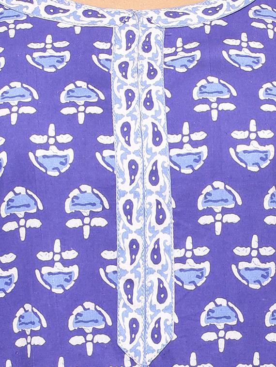 Placket patch printed straight kurta - 15517415 - Zoom Image - 4