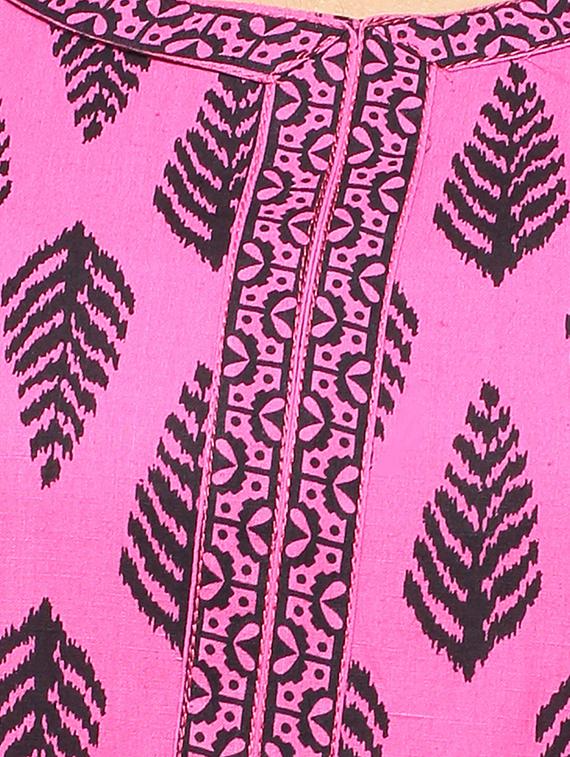 Placket patch printed straight kurta - 15517419 - Zoom Image - 4