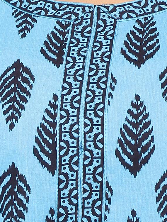 Placket patch printed straight kurta - 15517421 - Zoom Image - 4