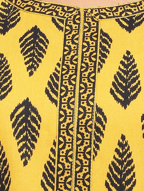 Placket patch printed straight kurta - 15517422 - Zoom Image - 4