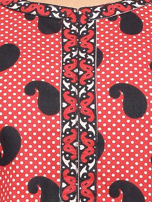 Placket patch printed straight kurta - 15517424 - Standard Image - 4