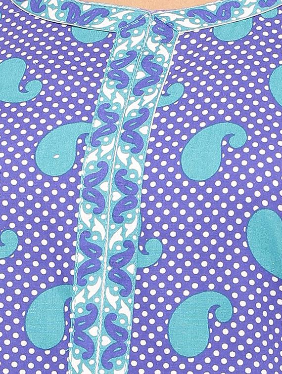 Placket patch printed straight kurta - 15517426 - Zoom Image - 4